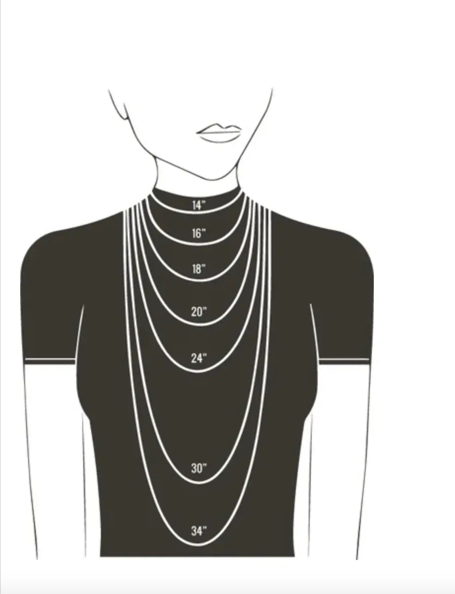 Image of a computer generated woman wearing different length necklaces