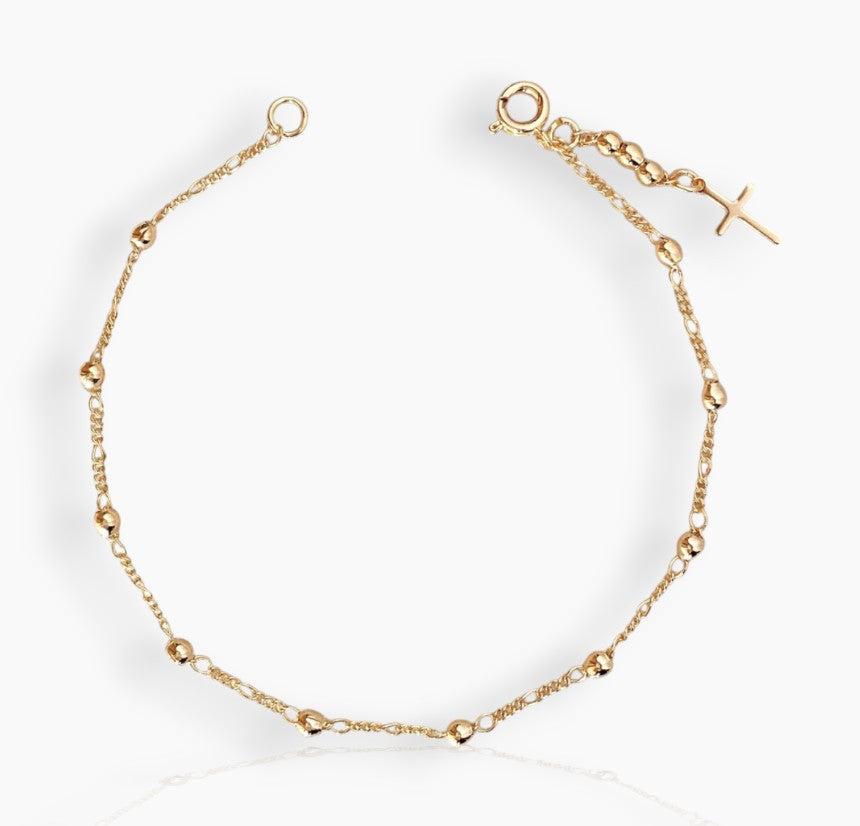Blessed Gold Cross Bracelet