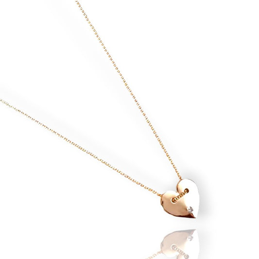 Hailey Heart Necklace With Cubic Zirconia Detail