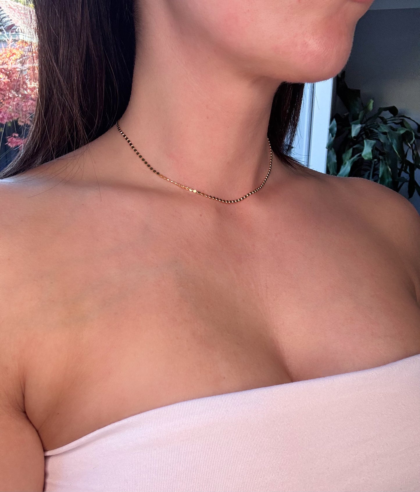 Danielle Dot Gold Choker Necklace