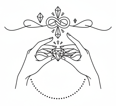 Handcrafted icon on a white background with black lines 