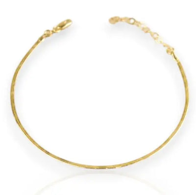 gold herringbone anklet on white background